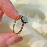 1 Carat Lab - Grown Diamond Black Gold Solitaire Ring - floysun