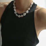 Elegant Rebellion Baroque Pearl Statement Necklace