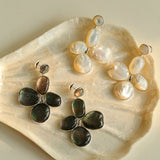Lilac Blossom Earrings with Gray Mother-of-Pearl
