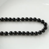 8mm Black Onyx Beaded Long Necklace - floysun