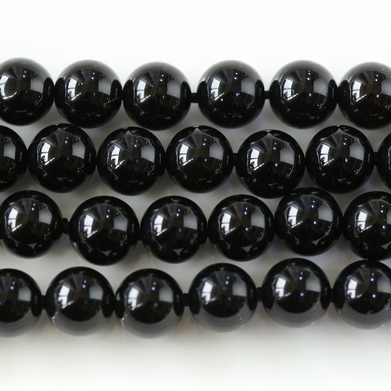 8mm Black Onyx Beaded Long Necklace - floysun