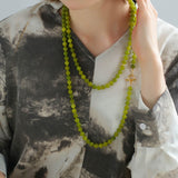 8mm Refreshing Green Grape Gemstone Beaded Necklace - floysun