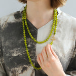 8mm Refreshing Green Grape Gemstone Beaded Necklace - floysun