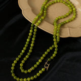 8mm Refreshing Green Grape Gemstone Beaded Necklace - floysun
