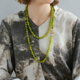 8mm Refreshing Green Grape Gemstone Beaded Necklace - floysun