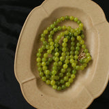 8mm Refreshing Green Grape Gemstone Beaded Necklace - floysun