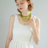 8mm Refreshing Green Grape Gemstone Beaded Necklace - floysun