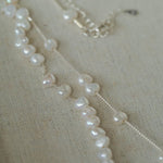 925 Silver Aurora Freshwater Pearl Chain Necklace - floysun