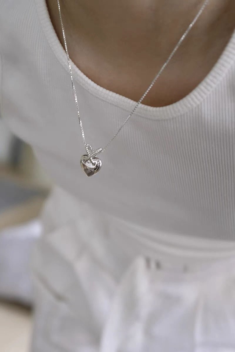 925 Silver Heart Pendant Necklace - floysun