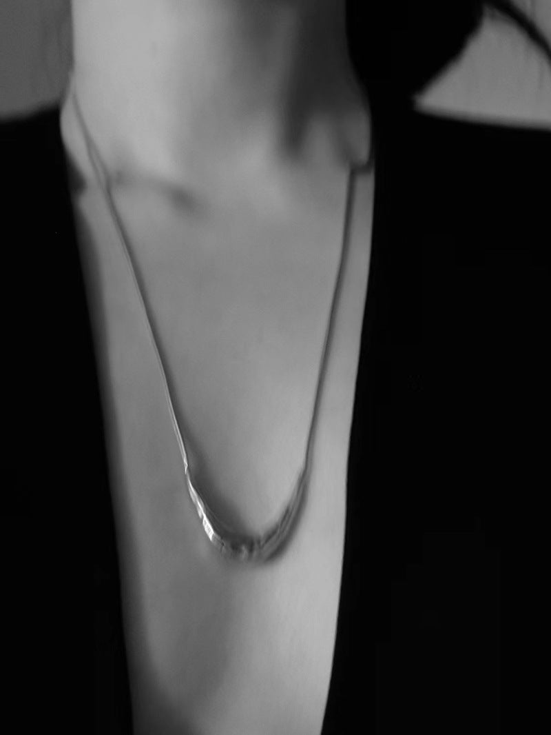 925 Silver Metal Style U - Shape Medium Length Necklace - floysun