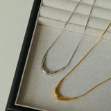 925 Silver Metal Style U - Shape Medium Length Necklace - floysun