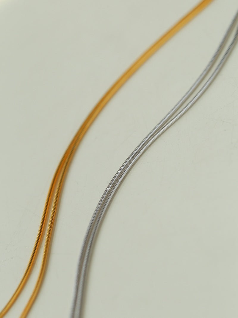 925 Silver Metal Style U - Shape Medium Length Necklace - floysun