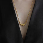 925 Silver Metal Style U - Shape Medium Length Necklace - floysun