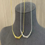 925 Silver Metal Style U - Shape Medium Length Necklace - floysun