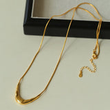 925 Silver Metal Style U - Shape Medium Length Necklace - floysun