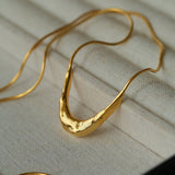 925 Silver Metal Style U-Shape Medium Length Necklace