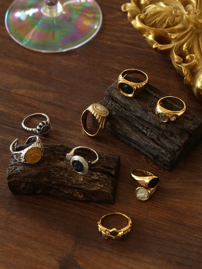 925 Silver Minimalist Vintage Antique Coin Ring - floysun