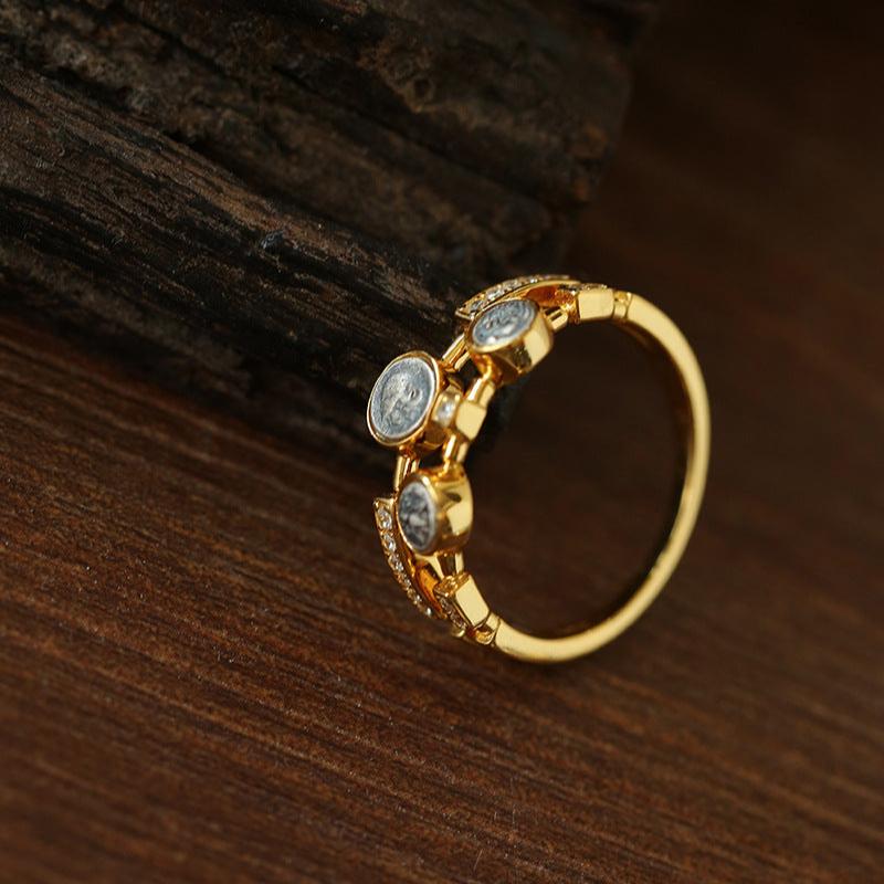 925 Silver Minimalist Vintage Antique Coin Ring - floysun