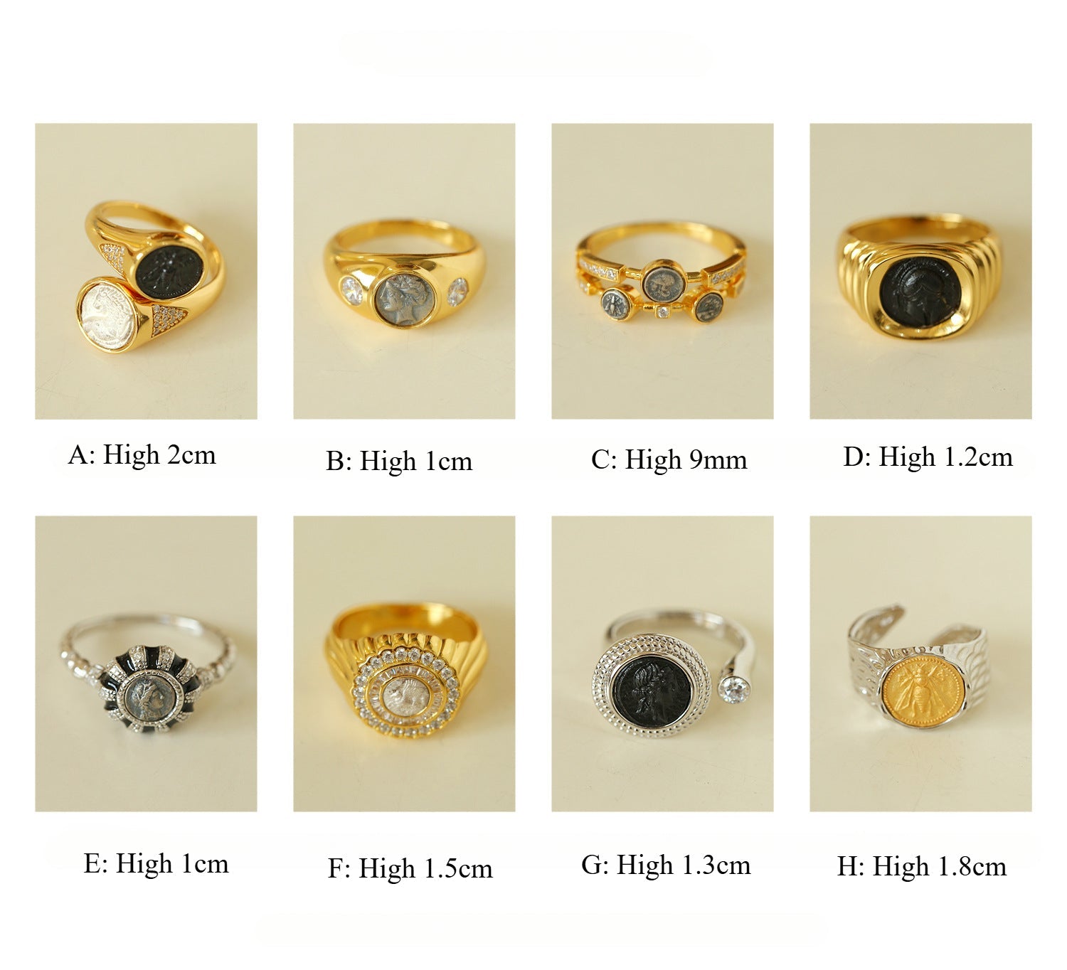 925 Silver Minimalist Vintage Antique Coin Ring - floysun