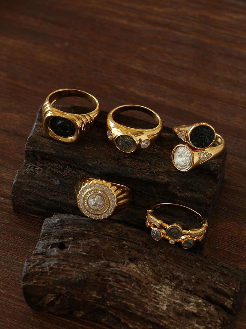 925 Silver Minimalist Vintage Antique Coin Ring - floysun