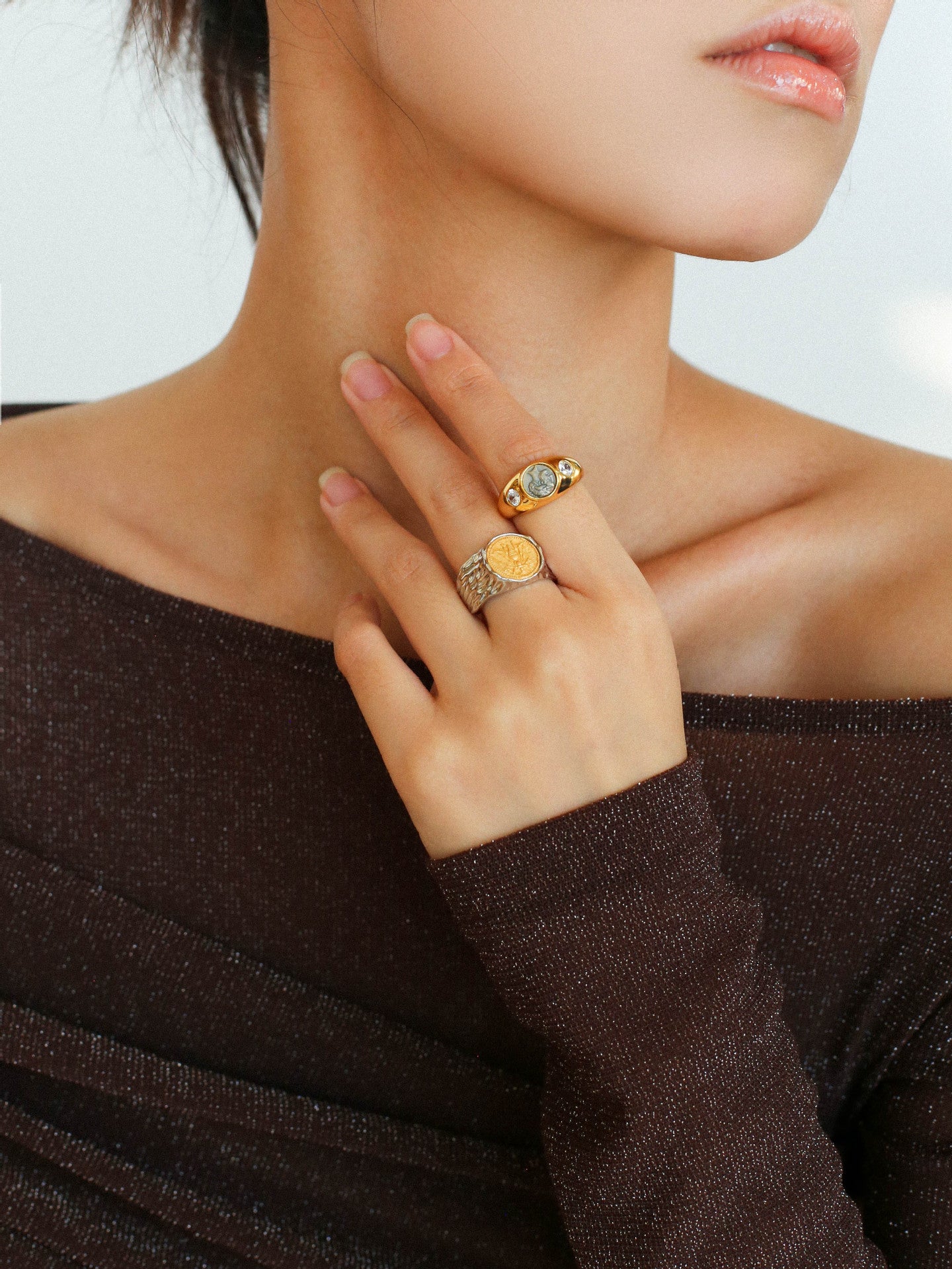 925 Silver Minimalist Vintage Antique Coin Ring - floysun