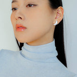 925 Silver Moon Baroque Pearl Stud Earrings - floysun