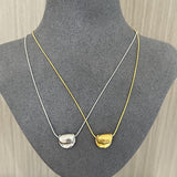 925 Silver Textured Clay Pendant Necklace - floysun