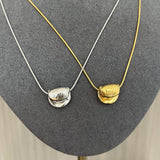 925 Silver Textured Clay Pendant Necklace - floysun