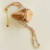 925 Silver Tourmaline Beaded Layering Necklace - floysun