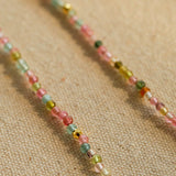 925 Silver Tourmaline Beaded Layering Necklace - floysun