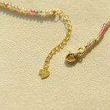 925 Silver Tourmaline Beaded Layering Necklace - floysun