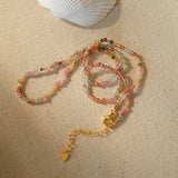 925 Silver Tourmaline Beaded Layering Necklace - floysun