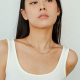 925 Silver Tourmaline Beaded Layering Necklace - floysun