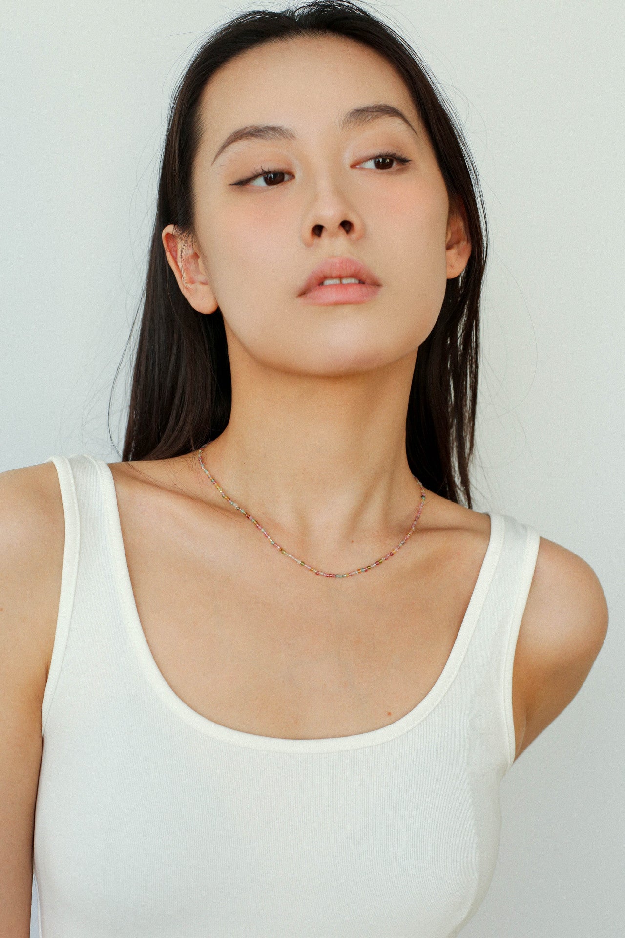 925 Silver Tourmaline Beaded Layering Necklace - floysun