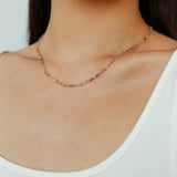 925 Silver Tourmaline Beaded Layering Necklace - floysun