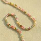 925 Silver Tourmaline Beaded Layering Necklace - floysun