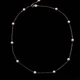 925 Sterling Silver Baby Pearl & Stardust Pearl Necklace Set - floysun