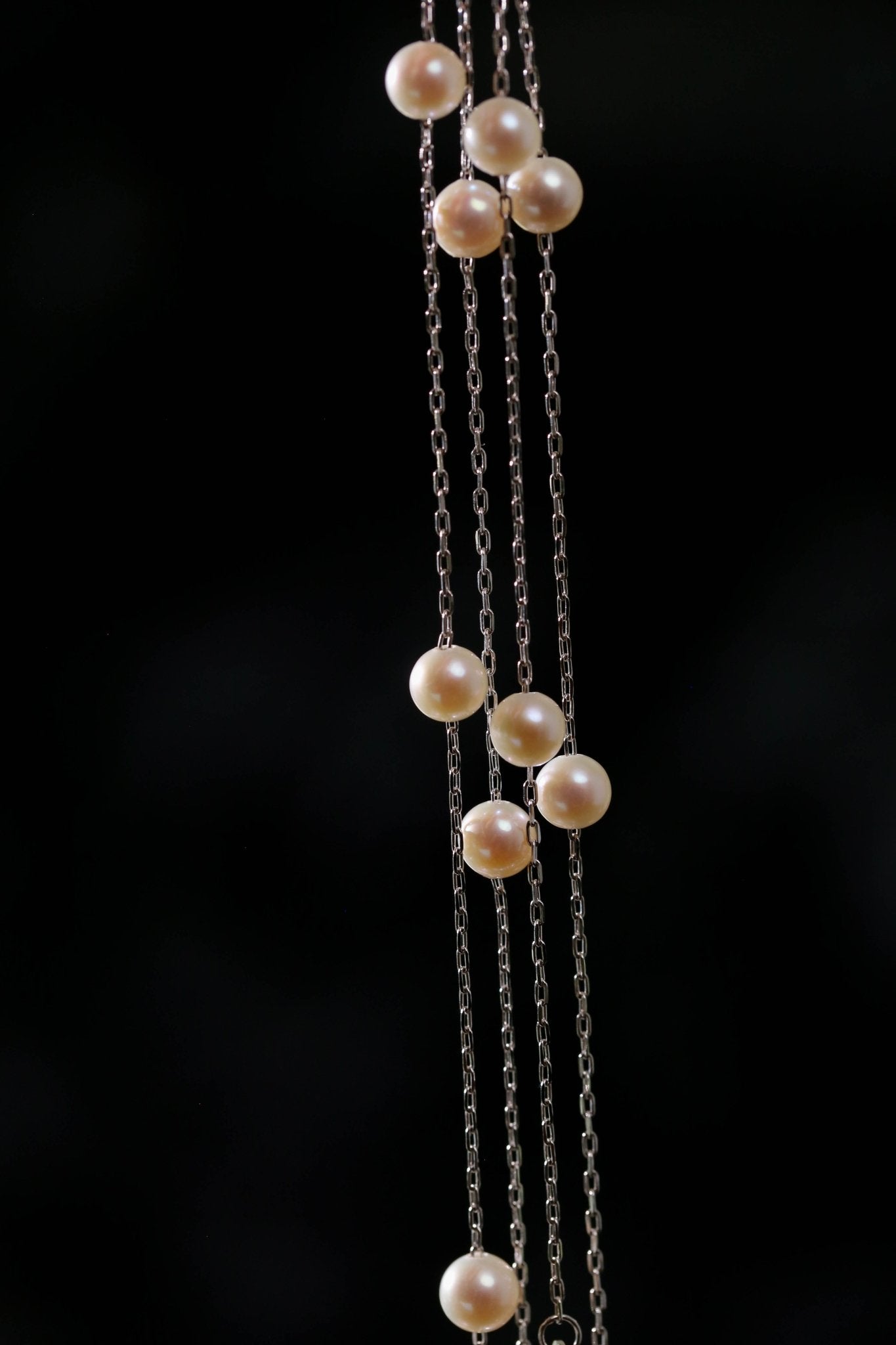 925 Sterling Silver Baby Pearl & Stardust Pearl Necklace Set - floysun