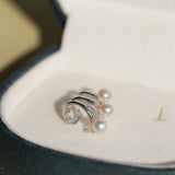 925 Sterling Silver Curved Line Pearl Ear Cuff Minimalist Elegant Design - floysun