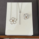 925 Sterling Silver Daisy Pendant Necklace Adjustable Chain - floysun