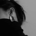 925 Sterling Silver Handmade Hammered Texture Earrings - floysun