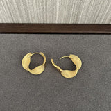 925 Sterling Silver Irregular Wavy Edge Twisted Hoop Earrings - floysun