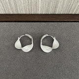 925 Sterling Silver Irregular Wavy Edge Twisted Hoop Earrings - floysun