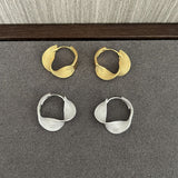 925 Sterling Silver Irregular Wavy Edge Twisted Hoop Earrings - floysun