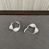 925 Sterling Silver Irregular Wavy Edge Twisted Hoop Earrings - floysun