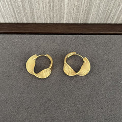 925 Sterling Silver Irregular Wavy Edge Twisted Hoop Earrings - floysun
