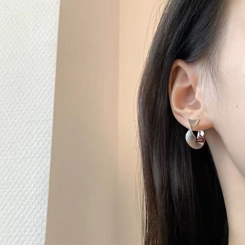 925 Sterling Silver Irregular Wavy Edge Twisted Hoop Earrings - floysun