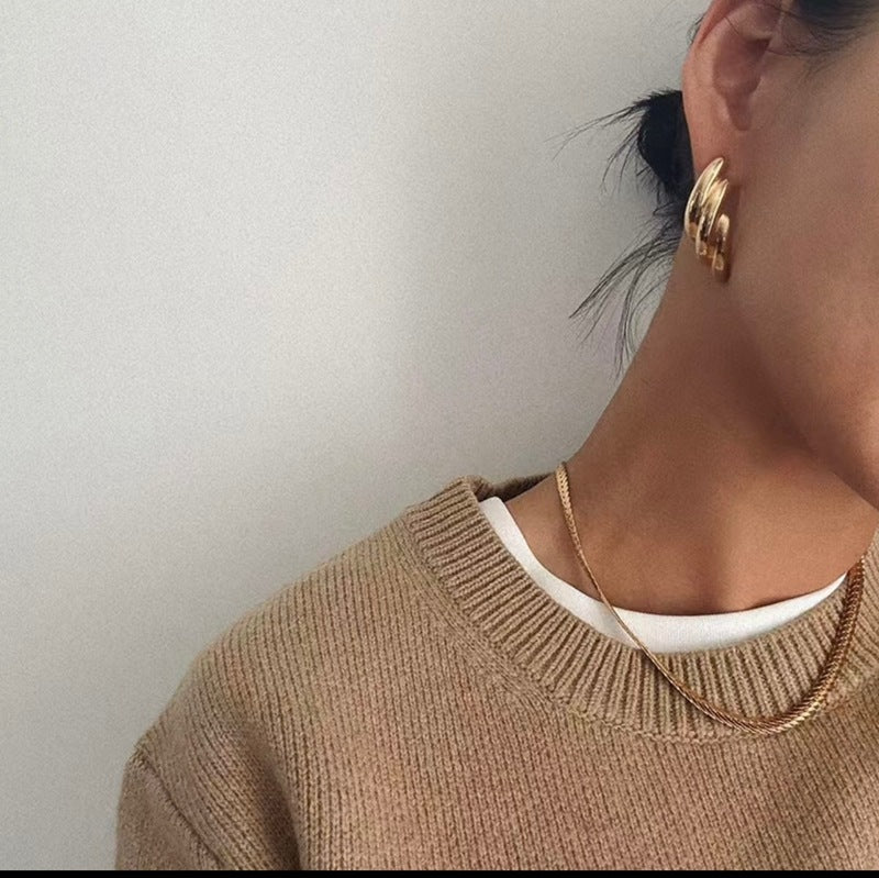 925 Sterling Silver Silhouette Line Earrings - floysun