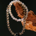 925 Sterling Silver Smoky Quartz Energy Bracelet – Double Strand - floysun