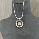 925 Sterling Silver White Mother of Pearl Moon Pendant Necklace - floysun